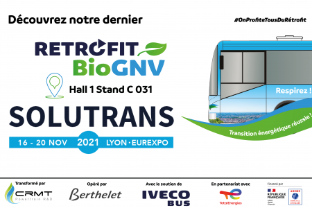 CRMT dévoile le premier autocar rétrofité au BioGNV à SOLUTRANS