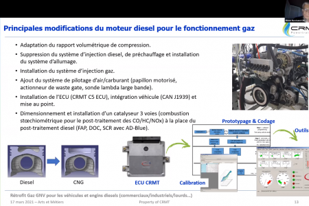 Rétrofit des moteurs diesel : intervention d'Olivier Marchand, CTO du CRMT, dans un webinaire à succès.