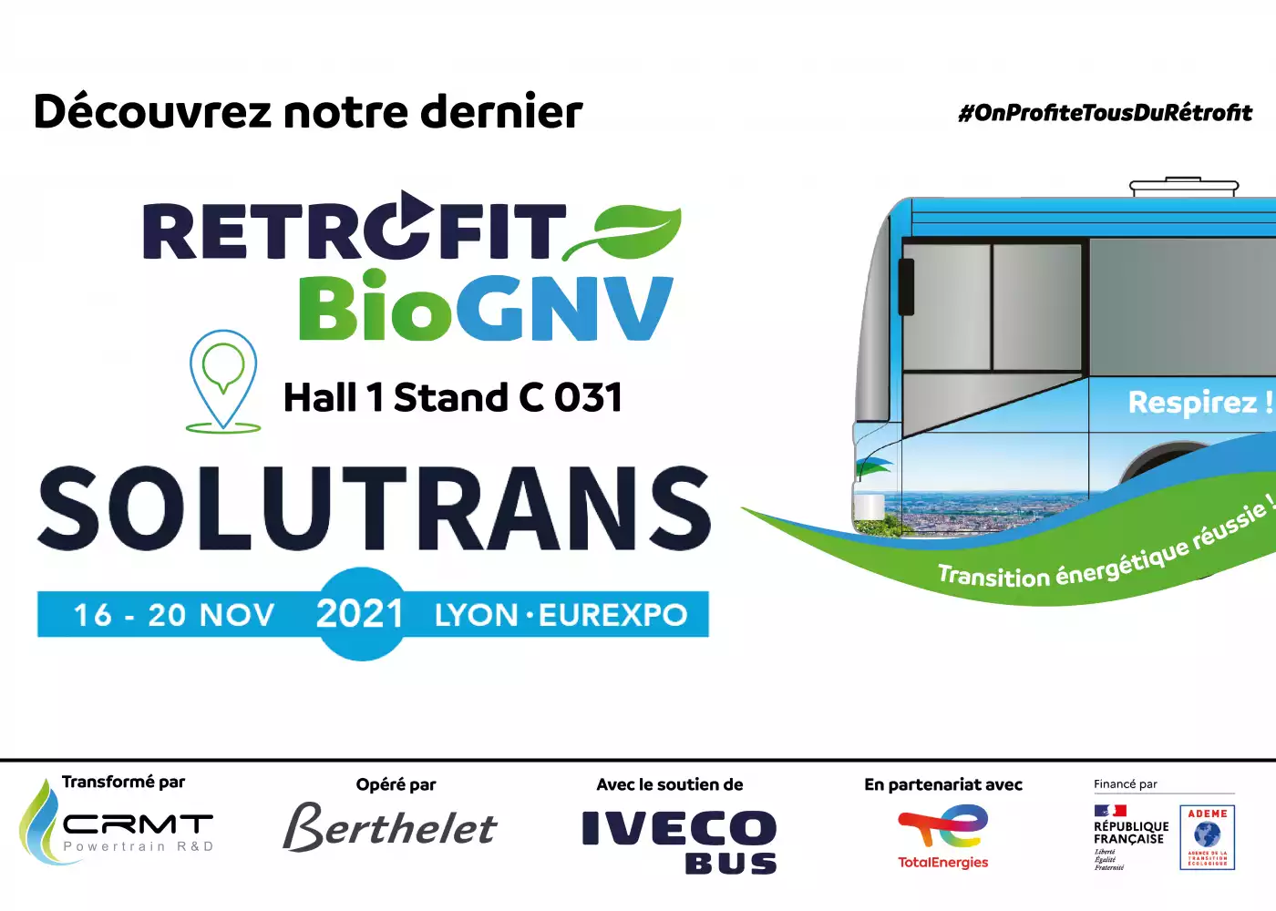 09 Nov 2021 - CRMT dévoile le premier autocar rétrofité au BioGNV à SOLUTRANS