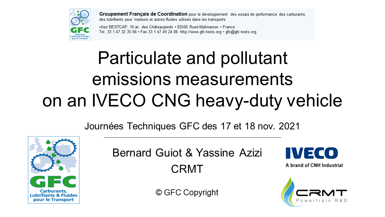 thématique Technologie GNV : émissions de particules d’un tracteur routier GNC IVECO